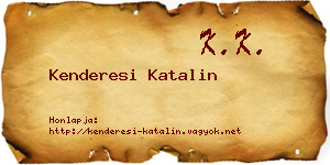 Kenderesi Katalin névjegykártya
