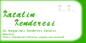 katalin kenderesi business card